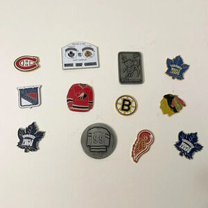 Lot of 12 Hockey NHL Medallions Maple Leafs New York Rangers Black Hawks Altered